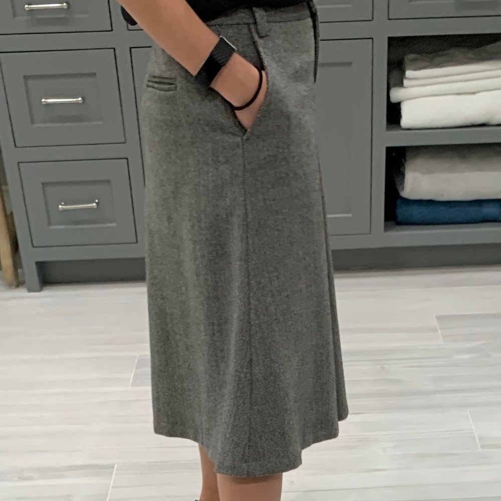 J Crew A Line Gray Wool Skirt - Size 0